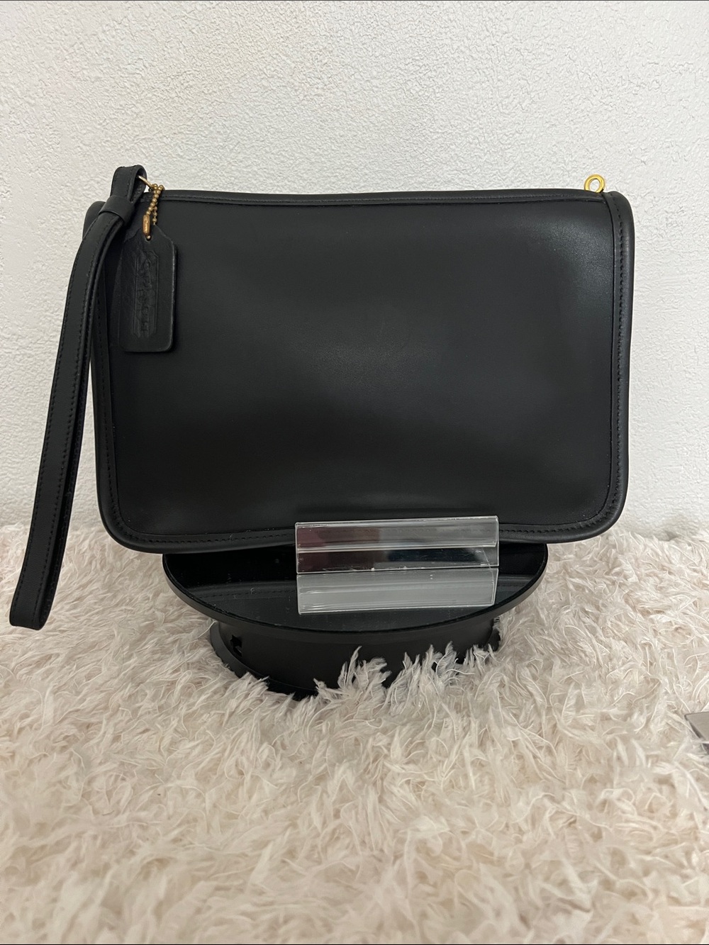 Coach Vintage Black Zip Top Clutch